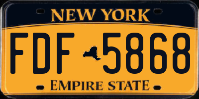 NY license plate FDF5868