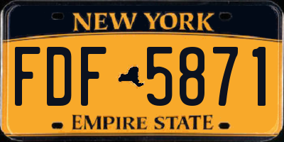 NY license plate FDF5871