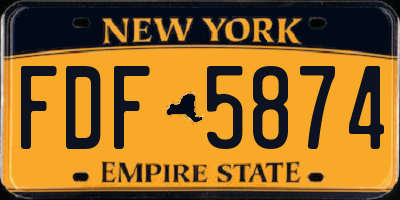 NY license plate FDF5874