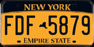 NY license plate FDF5879