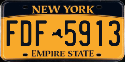 NY license plate FDF5913