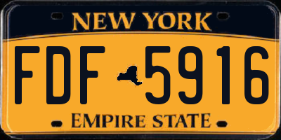 NY license plate FDF5916