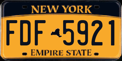 NY license plate FDF5921