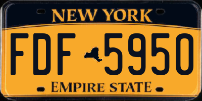 NY license plate FDF5950