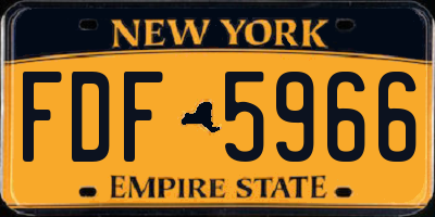 NY license plate FDF5966