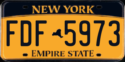 NY license plate FDF5973