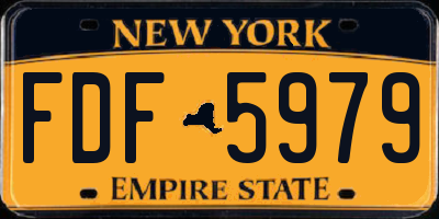 NY license plate FDF5979