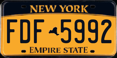 NY license plate FDF5992