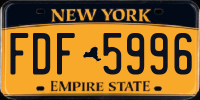 NY license plate FDF5996