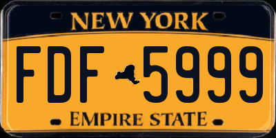 NY license plate FDF5999