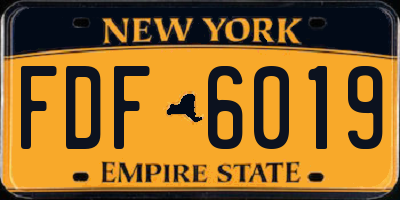 NY license plate FDF6019
