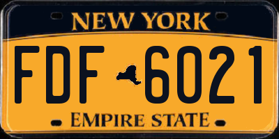NY license plate FDF6021