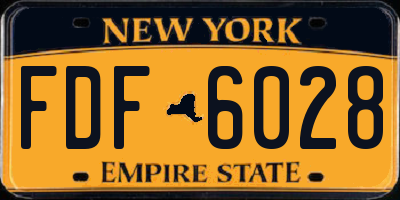 NY license plate FDF6028
