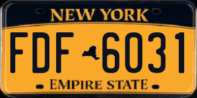 NY license plate FDF6031
