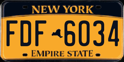 NY license plate FDF6034
