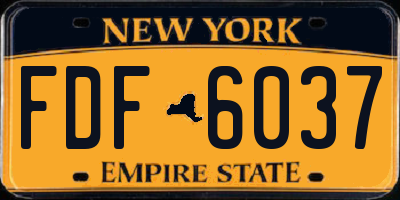 NY license plate FDF6037