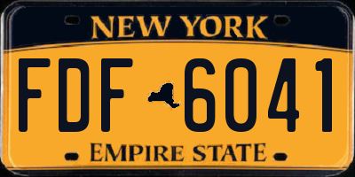 NY license plate FDF6041