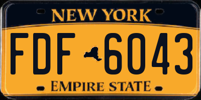 NY license plate FDF6043