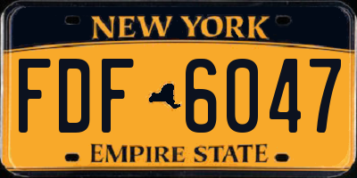 NY license plate FDF6047