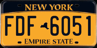 NY license plate FDF6051