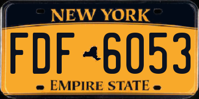 NY license plate FDF6053