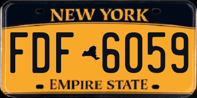 NY license plate FDF6059