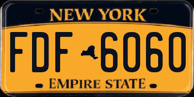 NY license plate FDF6060