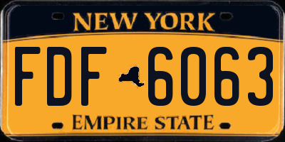 NY license plate FDF6063