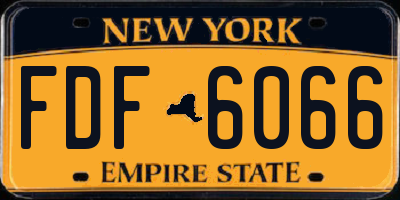 NY license plate FDF6066