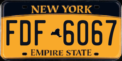 NY license plate FDF6067