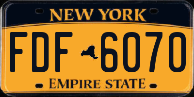 NY license plate FDF6070