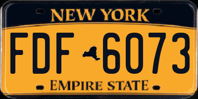 NY license plate FDF6073