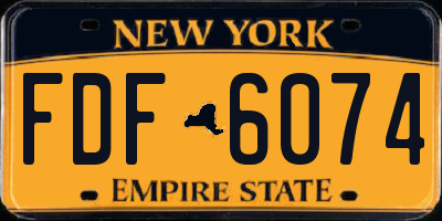 NY license plate FDF6074