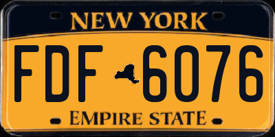 NY license plate FDF6076