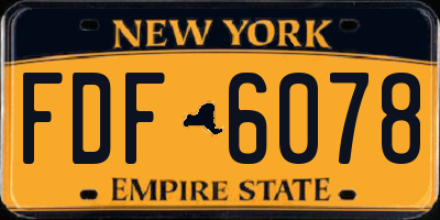NY license plate FDF6078