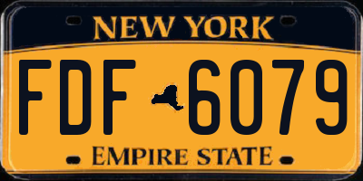 NY license plate FDF6079