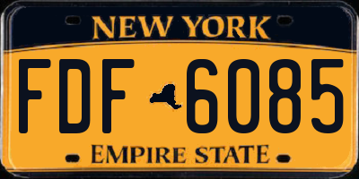 NY license plate FDF6085