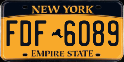 NY license plate FDF6089