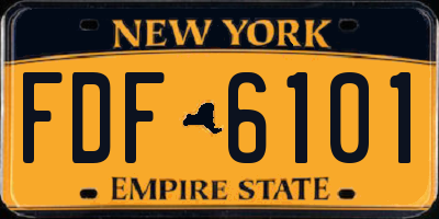 NY license plate FDF6101