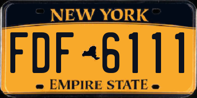 NY license plate FDF6111