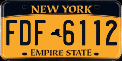 NY license plate FDF6112