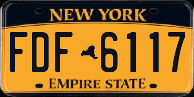 NY license plate FDF6117