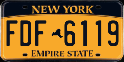 NY license plate FDF6119