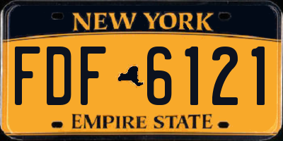 NY license plate FDF6121