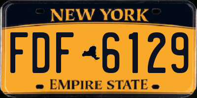 NY license plate FDF6129