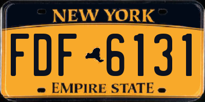 NY license plate FDF6131