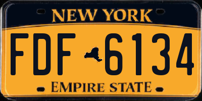 NY license plate FDF6134