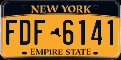 NY license plate FDF6141