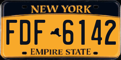 NY license plate FDF6142