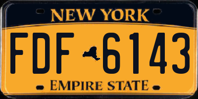 NY license plate FDF6143